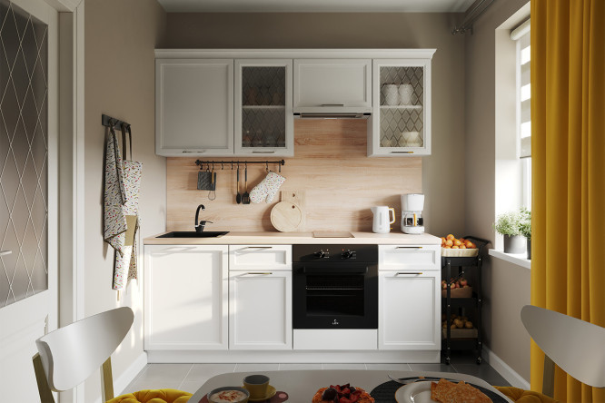 Изображение товара Модульный кухонный гарнитур Глория 2,0 м белый с сушкой