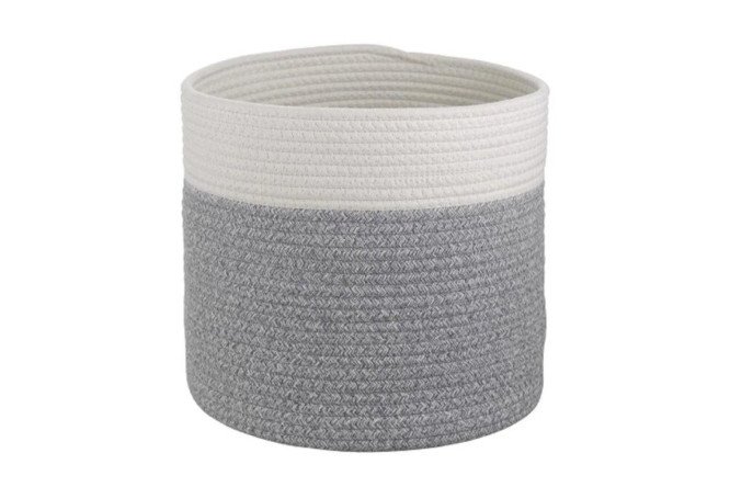 Изображение товара Корзина для хранения Cozy 28х28х28 см хлопок серый белый для дома и офиса