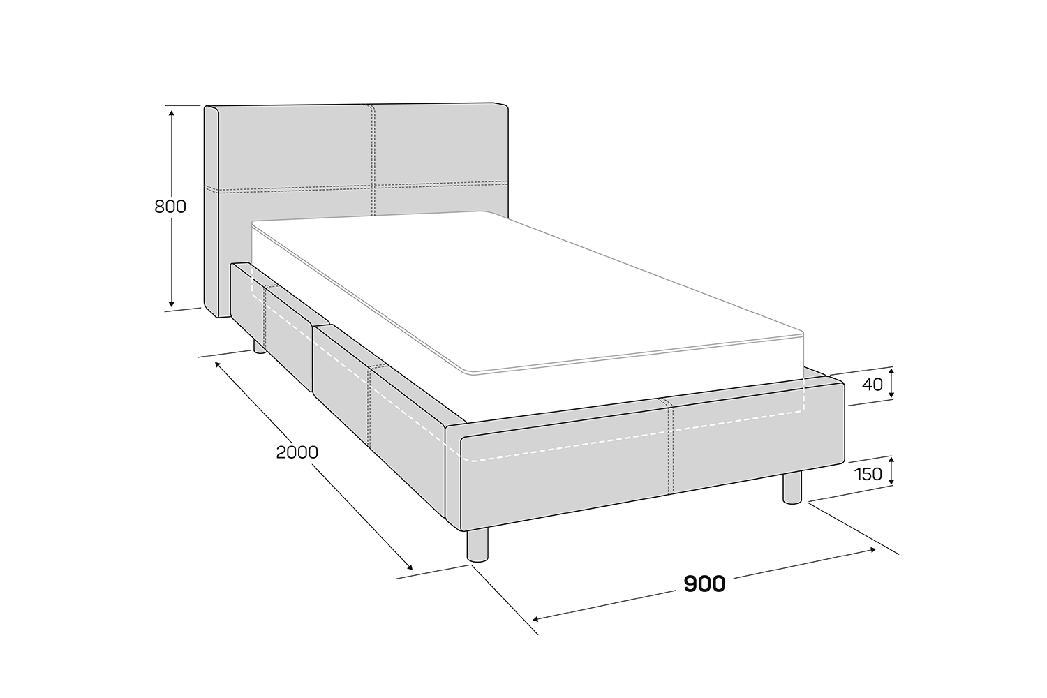 фото Кровать без подъёмного механизма bed in box hoff