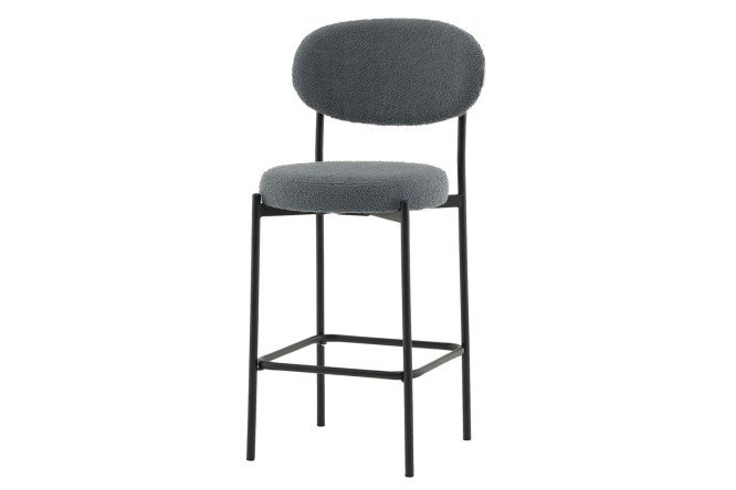 Изображение товара Стул полубарный Stool Group Бриф 47х102х50 см, цвет обивки тёмно-серый, ножек чёрный