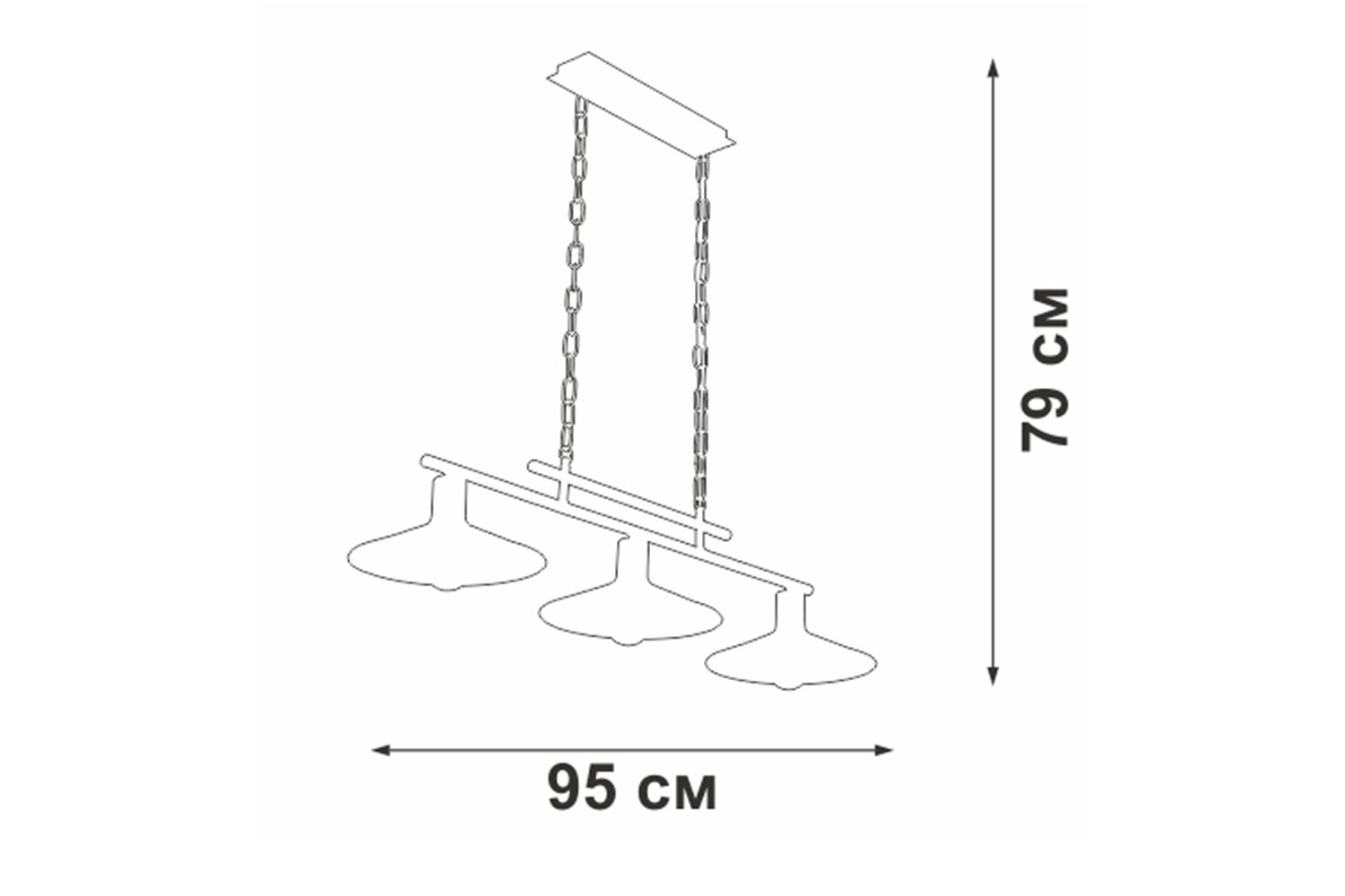 Люстра VITALUCE V4873-8/3 9 кв.м., 25х50х95 см, E27