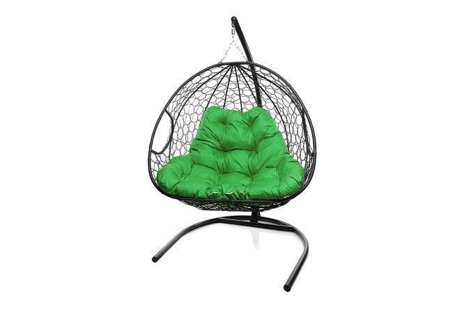 Изображение товара Кресло подвесное для двоих черное, прочное и комфортное