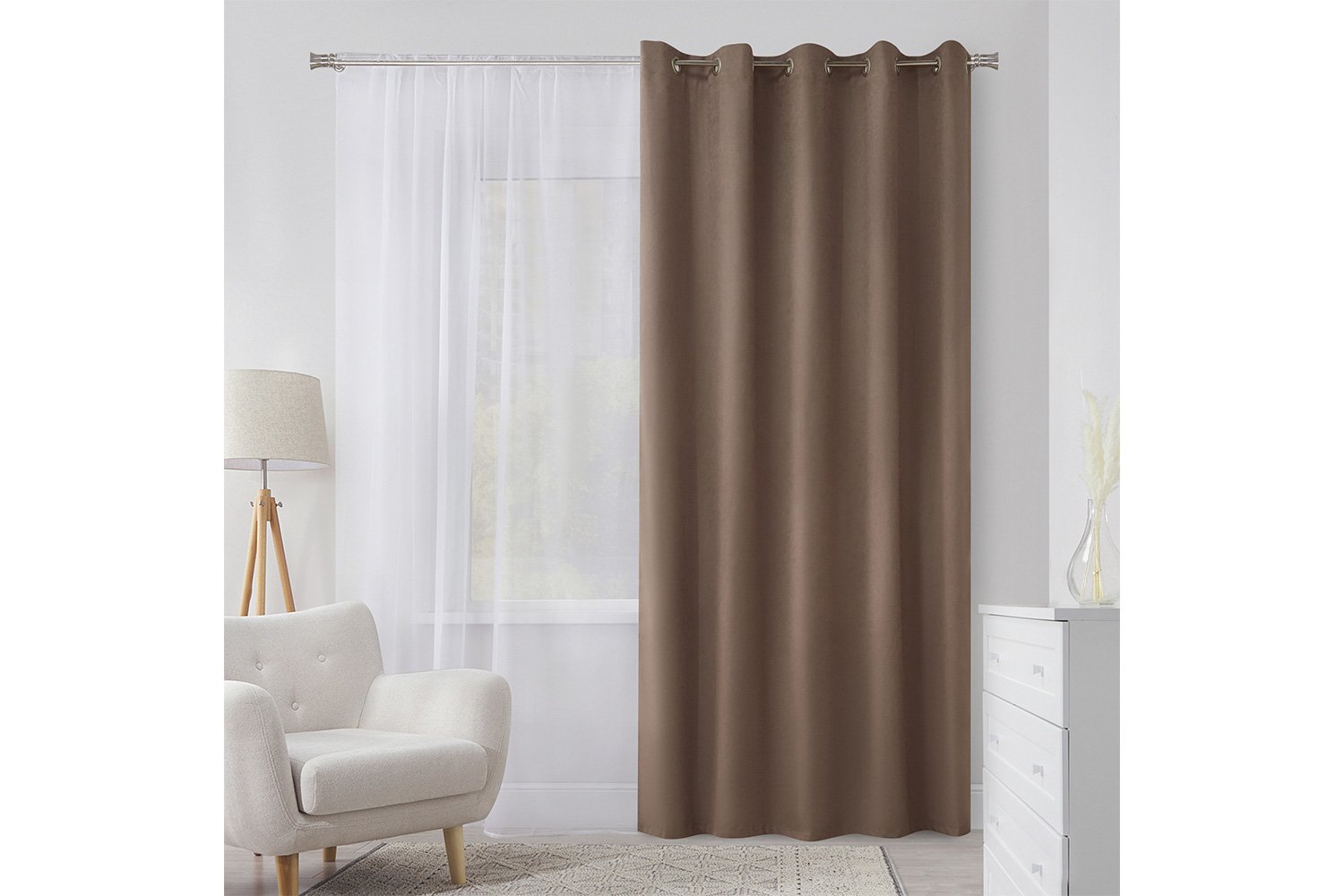 Штора MICASA Agnese 180х260 см, 1 шт., цвет тёмно-бежевый