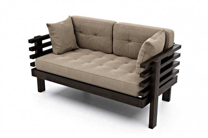 Изображение товара Диван Стоун-М бежевый или венге велюровый современный для гостиной