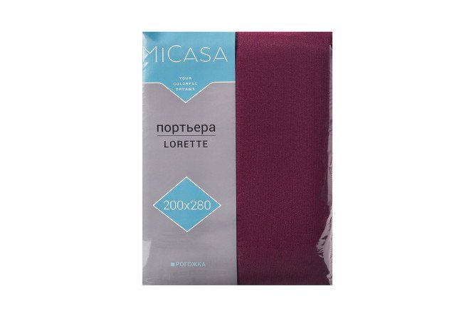 Фото 7 Штора на ленте MICASA Лоретте (Lorette) 200х280 см, 1 шт., цвет пурпурный