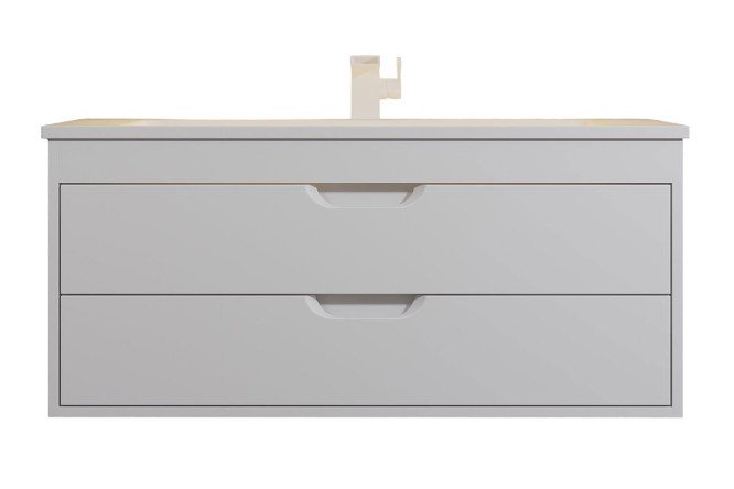 Изображение товара Подвесная тумба для ванной Modul 97 см белый матовый с раковиной