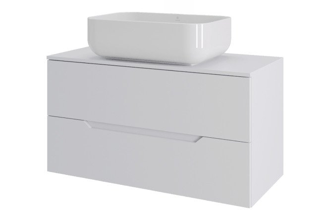 Изображение товара Подвесная тумба ORANGE Line 100 с раковиной белая МДФ