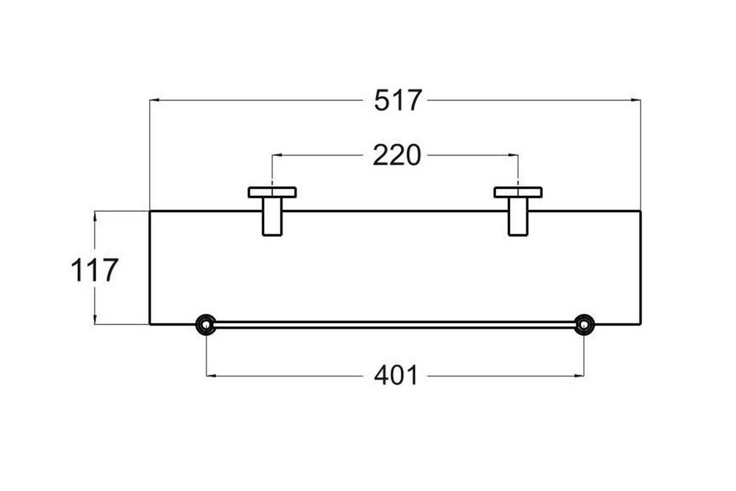 Полка РМС A8020 52x8x12 см