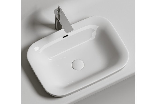 Умывальник встраиваемый сверху CERAMICANOVA Element CN6041 58х15х40 см