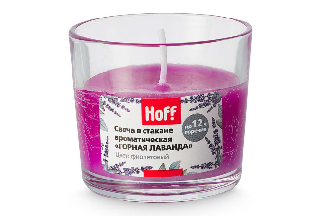 Изображение товара Свеча в стакане HOFF Горная лаванда 5.5 см