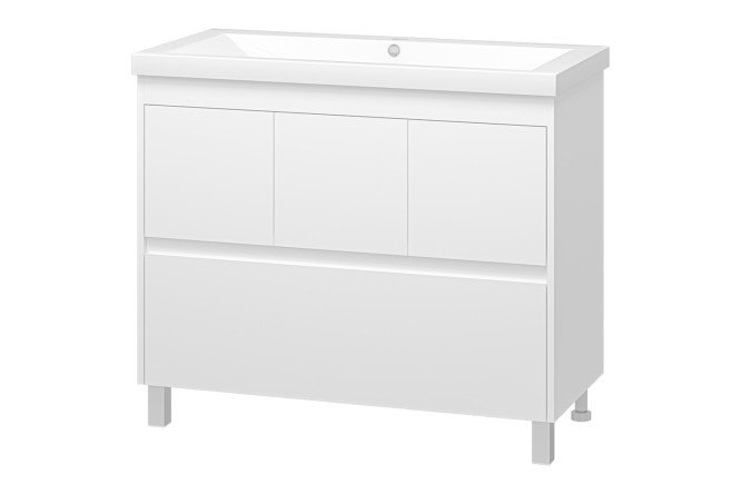 Изображение товара Тумба напольная Алиса 100 см с 1 ящиком и раковиной