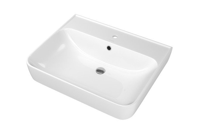 Изображение товара Раковина Олимпия 60 накладная керамическая размеры 60.5х19.5х45.5 см