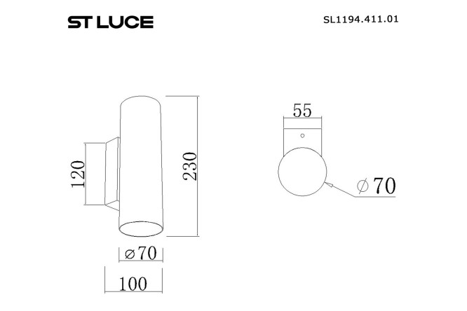 Светильник настенный ST LUCE Earthy 2 кв.м, GU10