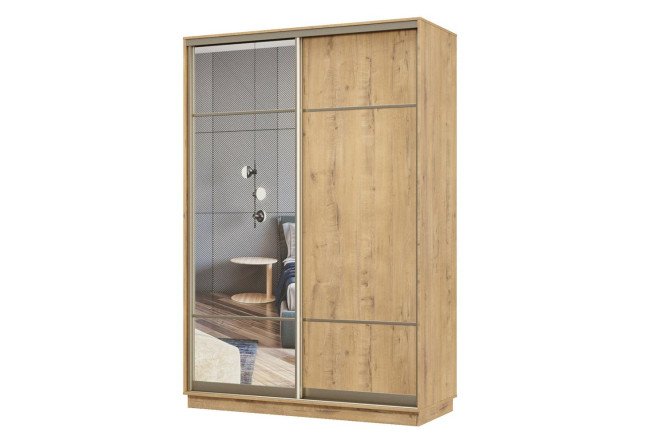 Изображение товара Шкаф-купе 2-дверный Практик 150x220x60 см шампань бунратти