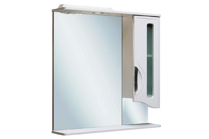Изображение товара Шкаф-зеркало RUNO Толедо белый подвесной 75х80х16 см правый