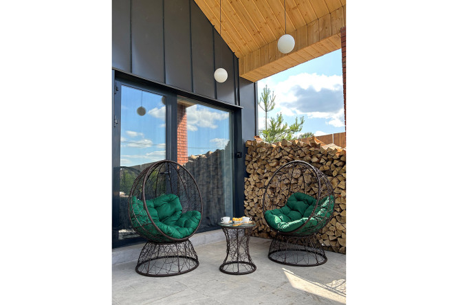 Изображение товара Набор садовой мебели Ореон 2 стула коричневый зелёный прочный компактный