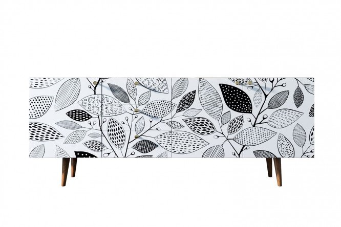 Изображение товара Комод Berber с принтом и коричневым каркасом 180х70х40 см