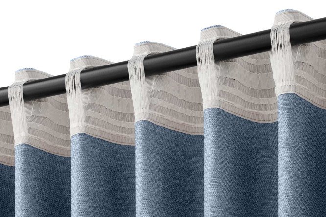 Штора ESTUDI BLANCO Hazel 180х300 см, 1 шт., цвет голубой