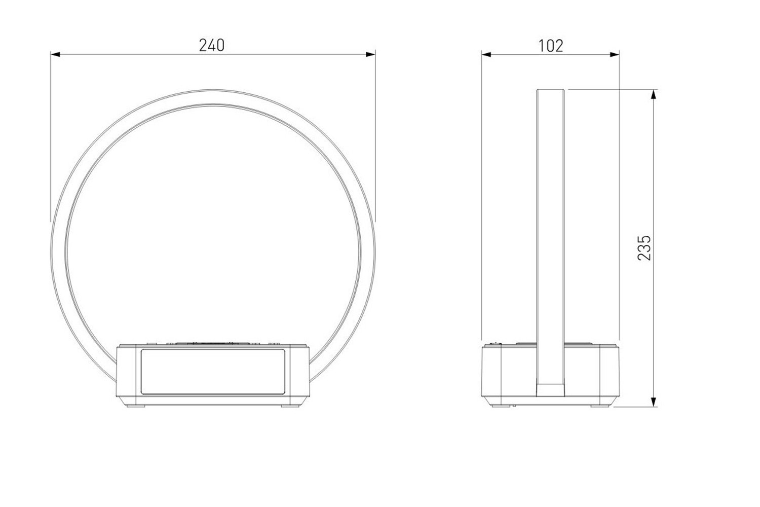 Светильник настольный с выключателем EUROSVET Timelight LED, 24x23.5x10.2 см