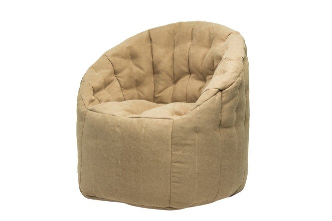 Изображение товара Кресло-пенёк Австралия из велюра бежевое, 90x80x90 см