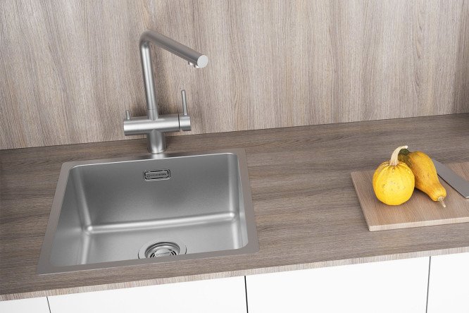 Мойка врезная KuchenSTERN AISI 304 R25 MULTI 45 551SS50 44х44х20 см