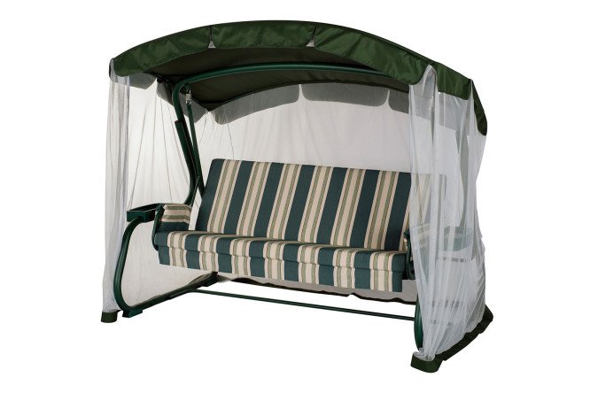 Изображение товара Садовые качели Милан цвет каркаса зелёный, тента зелёный
