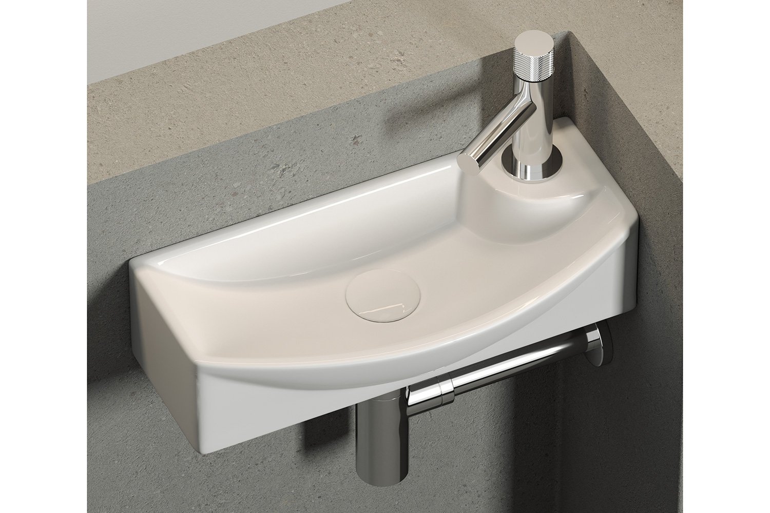 Умывальник подвесной угловой CERAMICANOVA Element CN6038L 45.5х13х22 см