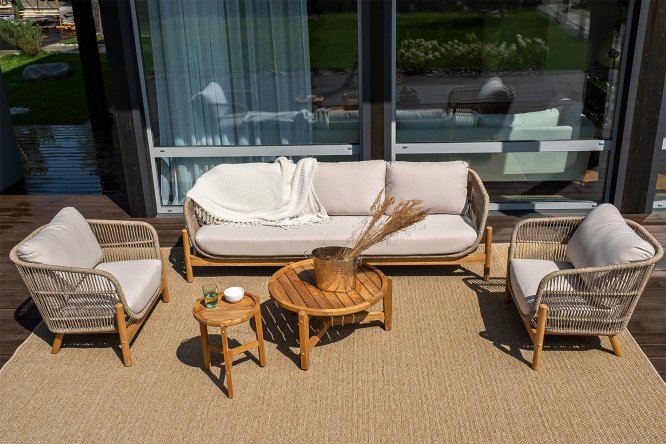 Изображение товара Диванная группа из тика  Talara со столами Aspen