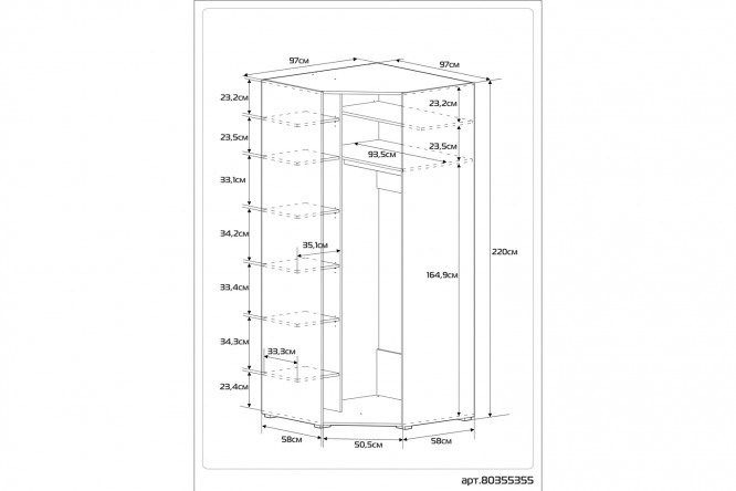 Угловой шкаф в спальню размеры и чертежи