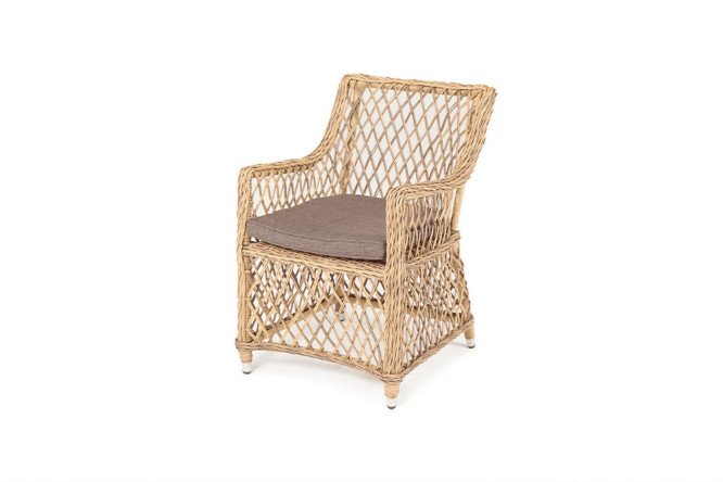 Изображение товара Кресло 4SiS Латте цвет каркаса тёмно-серый, отделки соломенный