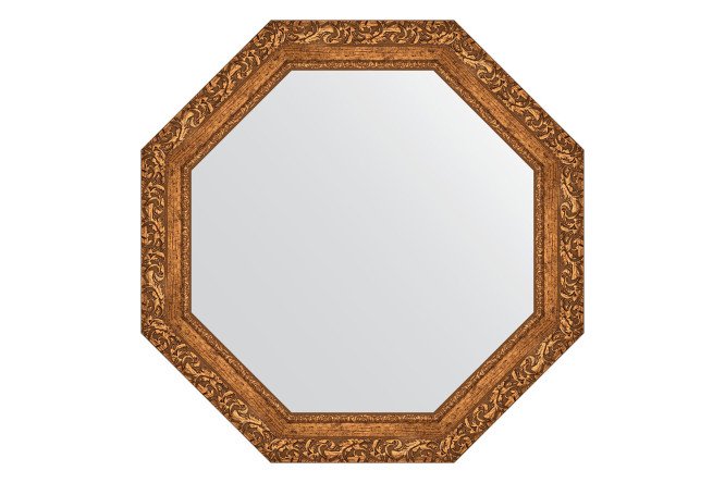 Зеркало настенное в багетной раме EVOFORM Octagon BY 3774, виньетка бронзовая 75.4х75.4 см