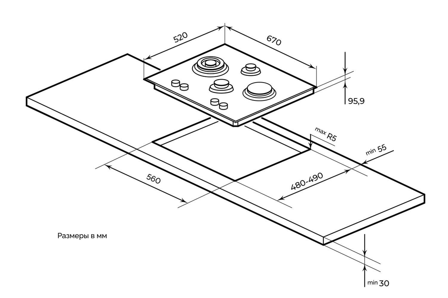 Газовая панель MGHGD 6501