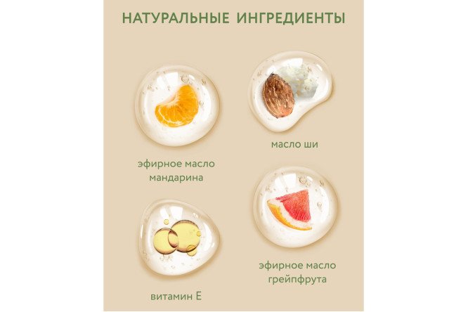 Гель для душа Biodepo натуральный с эфирными маслами грейпфрута и мандарина 475 мл
