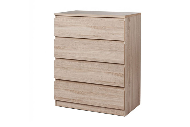Изображение товара Комод Мальта 4 ящика с фасадом и каркасом цвета сонома, размер 80х99х48 см