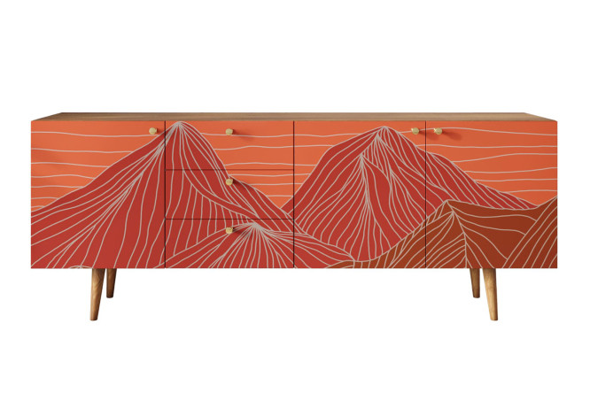 Изображение товара Комод удлиненный Berber 180х70х40 см с дизайном Print_49 коричневый