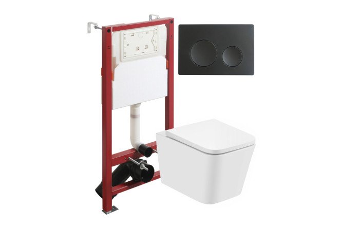 Изображение товара Подвесной унитаз AGGER ATI08100+APB144 с сиденьем из дюропласта белый