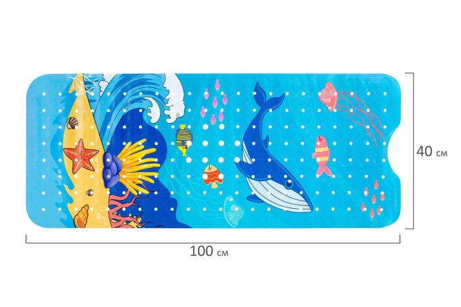 Коврик для ванной Кит противоскользящий 40x100 см