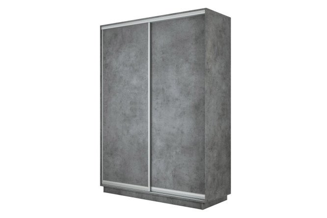 Изображение товара Двухдверный шкаф-купе Slide-2 v.2 160x220x60 см бетон серебро стильный и вместительный