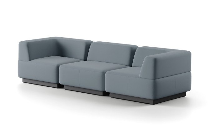 Изображение товара Модульный диван Сиб mod.4 270х70х90 см экокожа серый стильный комфорт