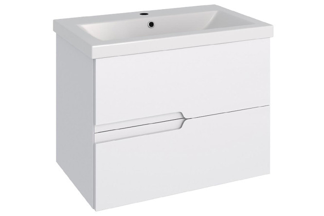 Изображение товара Тумба RUNO Стокгольм подвесная 65.8 см, цвет каркаса белый, фасада белый