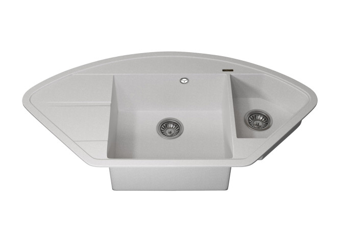 Изображение товара Мойка кухонная угловая врезная с крылом Quartz UPD-06 3910202120 100.6х51х21.7 см