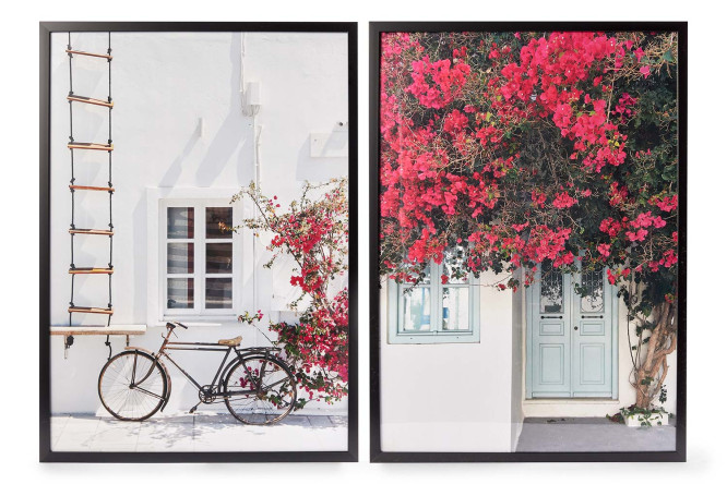 Изображение товара Набор постеров в раме Улочки Санторини 53.6х73.6 см