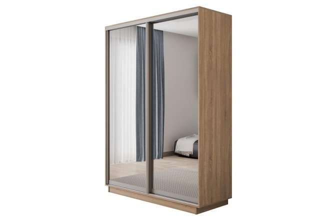 Изображение товара Шкаф-купе Оптима 2-дверный 120х220 см с зеркалами дуб бардолино Изображение товара Шкаф-купе Оптима 2-дверный 120х220 см с зеркалами дуб бардолино