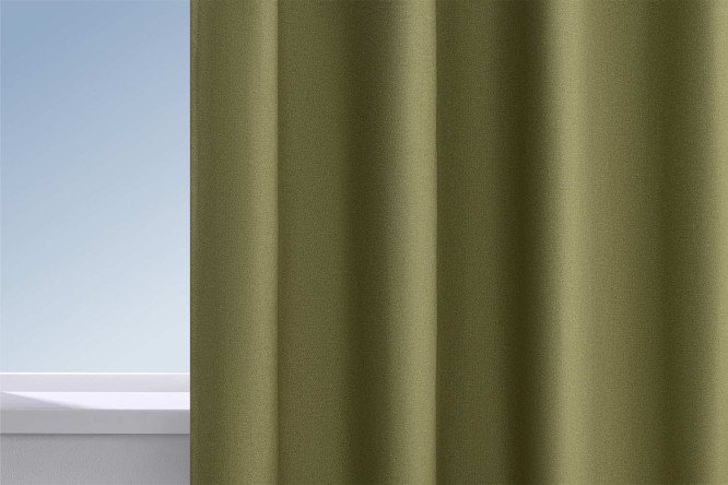 Изображение товара Штора HOFF Brenda 200х280 см оливковая блэкаут универсальная лента