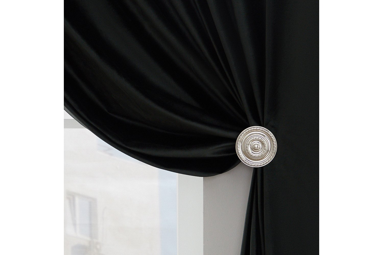Штора ESTUDI BLANCO Josette 180х280 см, 1 шт., цвет чёрный