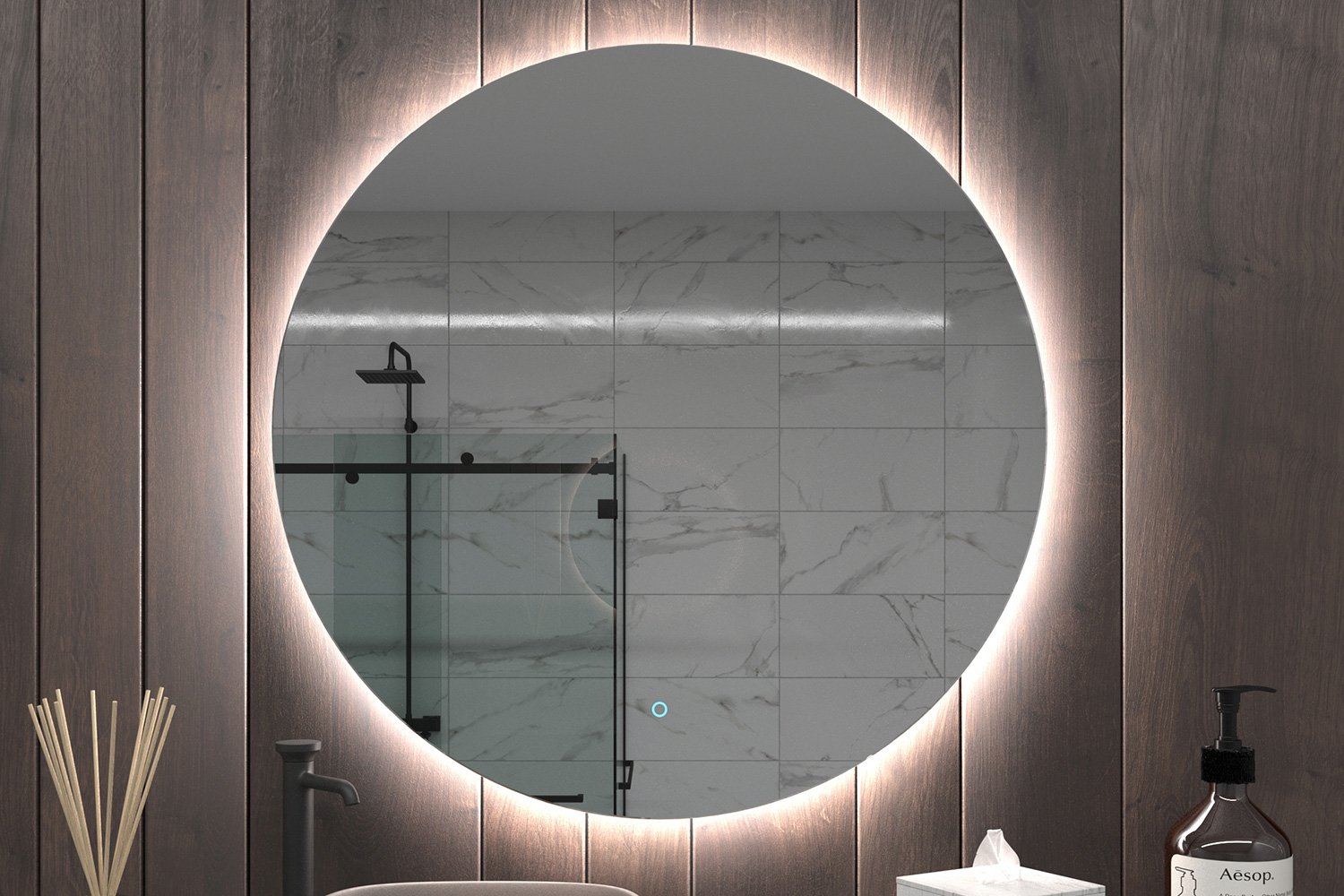 Зеркало круглое с LED-подсветкой ONIKA Сола 80 208097 80х80 см