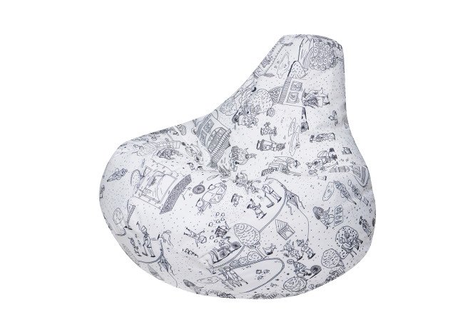 Изображение товара Кресло-мешок Раскраска XXL большое уютное из жаккарда для дома и улицы