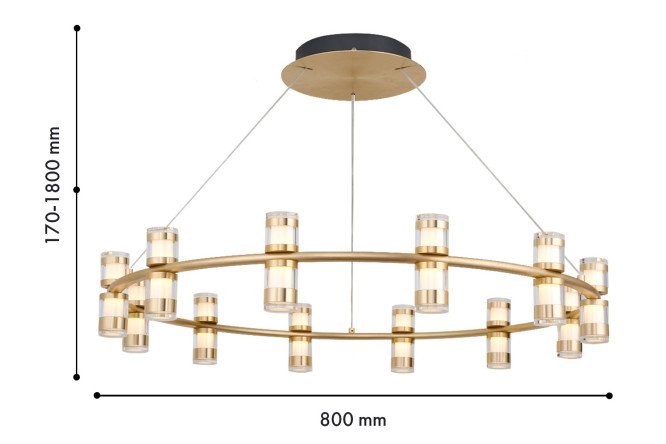 Люстра подвесная FAVOURITE Ampullen 14 кв.м., LED, 80 см