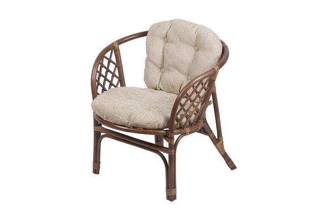 Изображение товара Кресло Багама 70х75х70 см с мягкими элементами бежевое и каркасом орех матовый