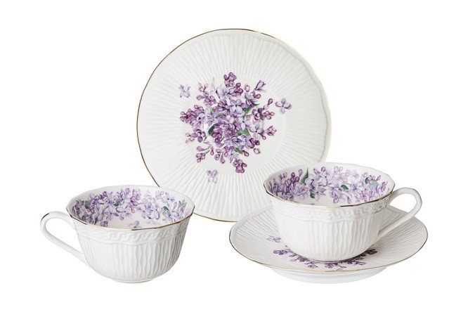 Изображение товара Чайный набор Lefard Lilac на 2 персоны из фарфора